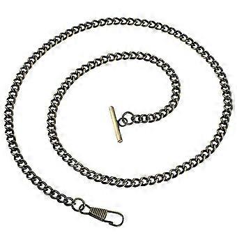 65cm Decent Metal Pocket Watch Chains Vintage T-bar Buckle Jeans Belt Chains compatible with Men Women (Bronze Color)
