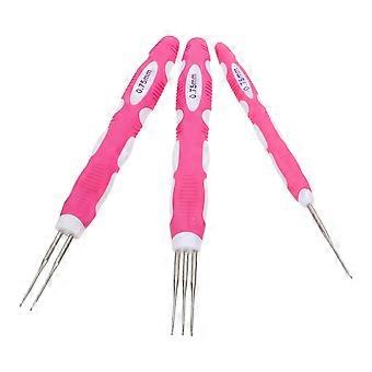 Dreadlock Crochet Hooks for Hair with Soft Handle 3Pcs Multifunctional Braiding Tool