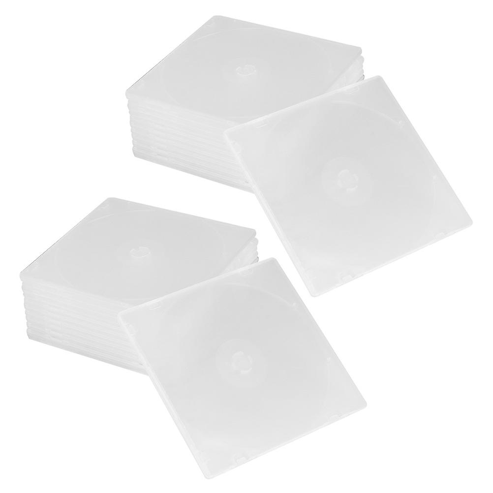 20Pcs Transparent Single CD DVD Case Boxes Slim Clear Storage Organizer