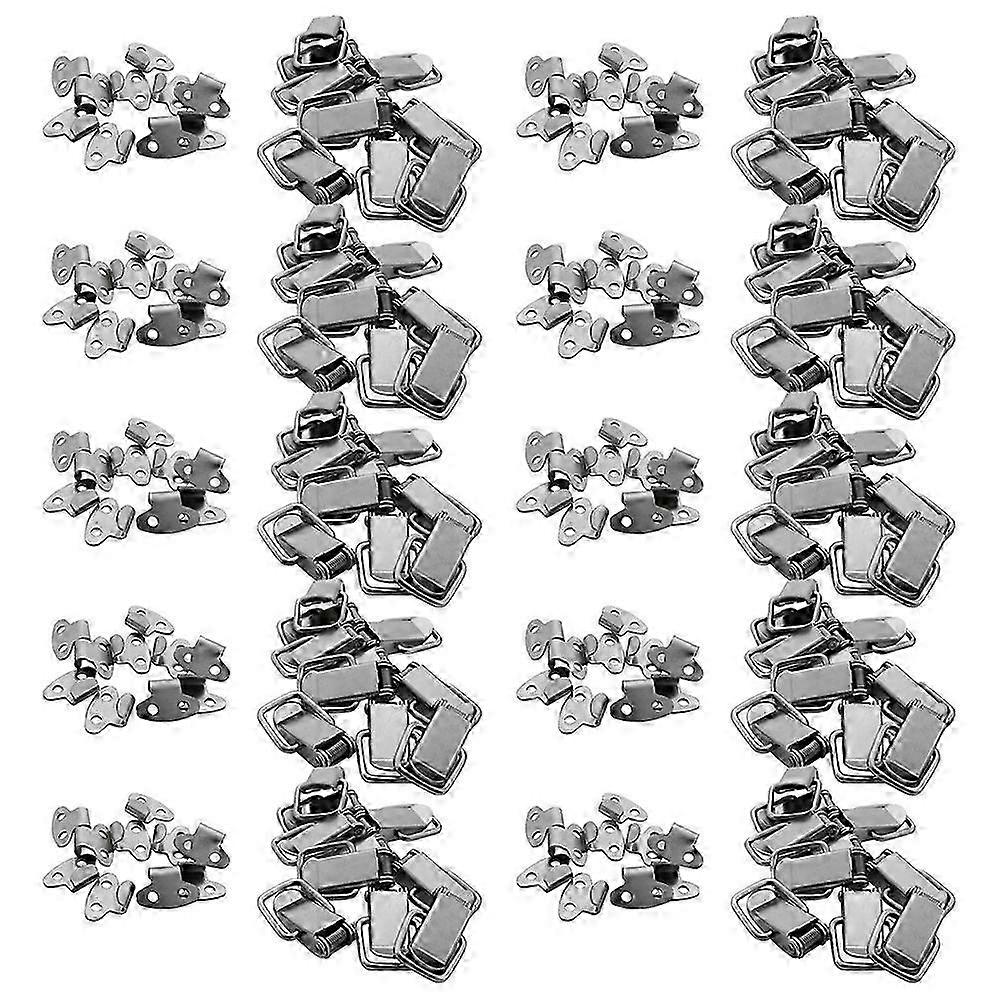 100Pcs Cabinet Spring Loaded Iron Straight Loop Toggle Latch 45mm Length
