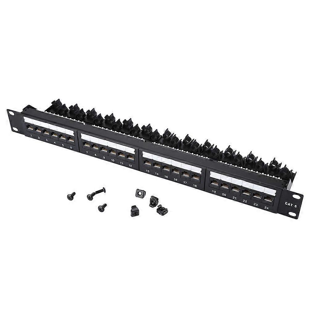 Gold Plated 24 Port Mountable Data Patch Panel High Speed CAT6 CAT-6 Network Cable Rack