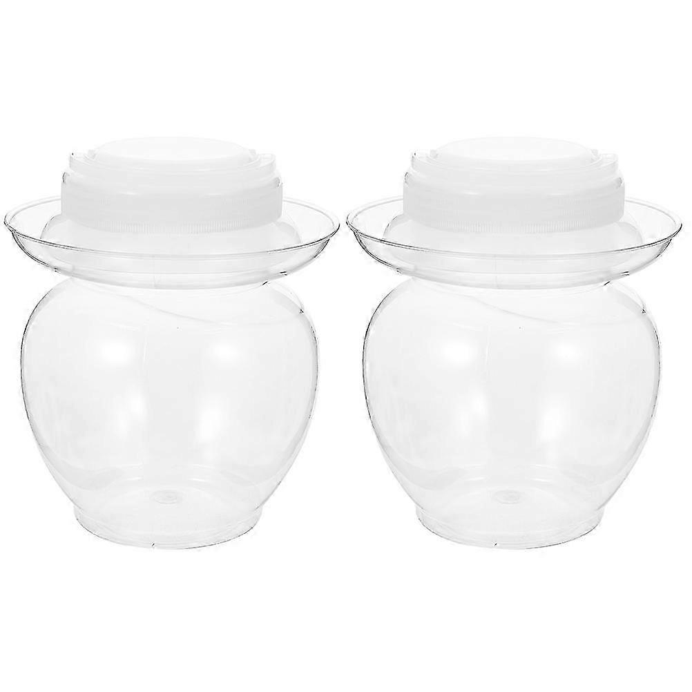 2Pcs Transparent Pickle Jars Multi-function Storage Jars Household Pickle Holders