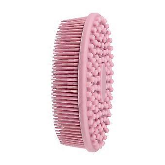 DoubleSided Silicone Body Scrubber, 2 in 1 Soft Exfoliating Shower Brush with Massage Side, Pink