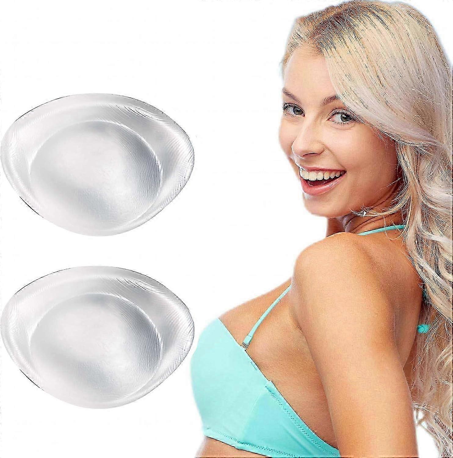 Silicone Bra Inserts, Large Bust Enhancer, Add 2 Cup Size, Transparent Color Padding