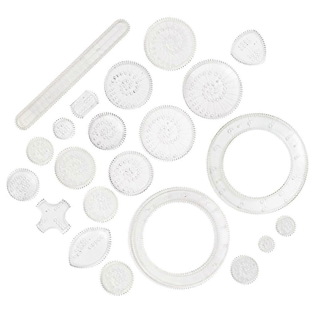 1 Set 22pcs Multifunction Drawing Kit Creative Drawing Tools (transparent)