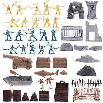 Miniatuur piraten actiefiguurtjes speelgoedset voor kinderen: 1 set kleine piratensoldaten