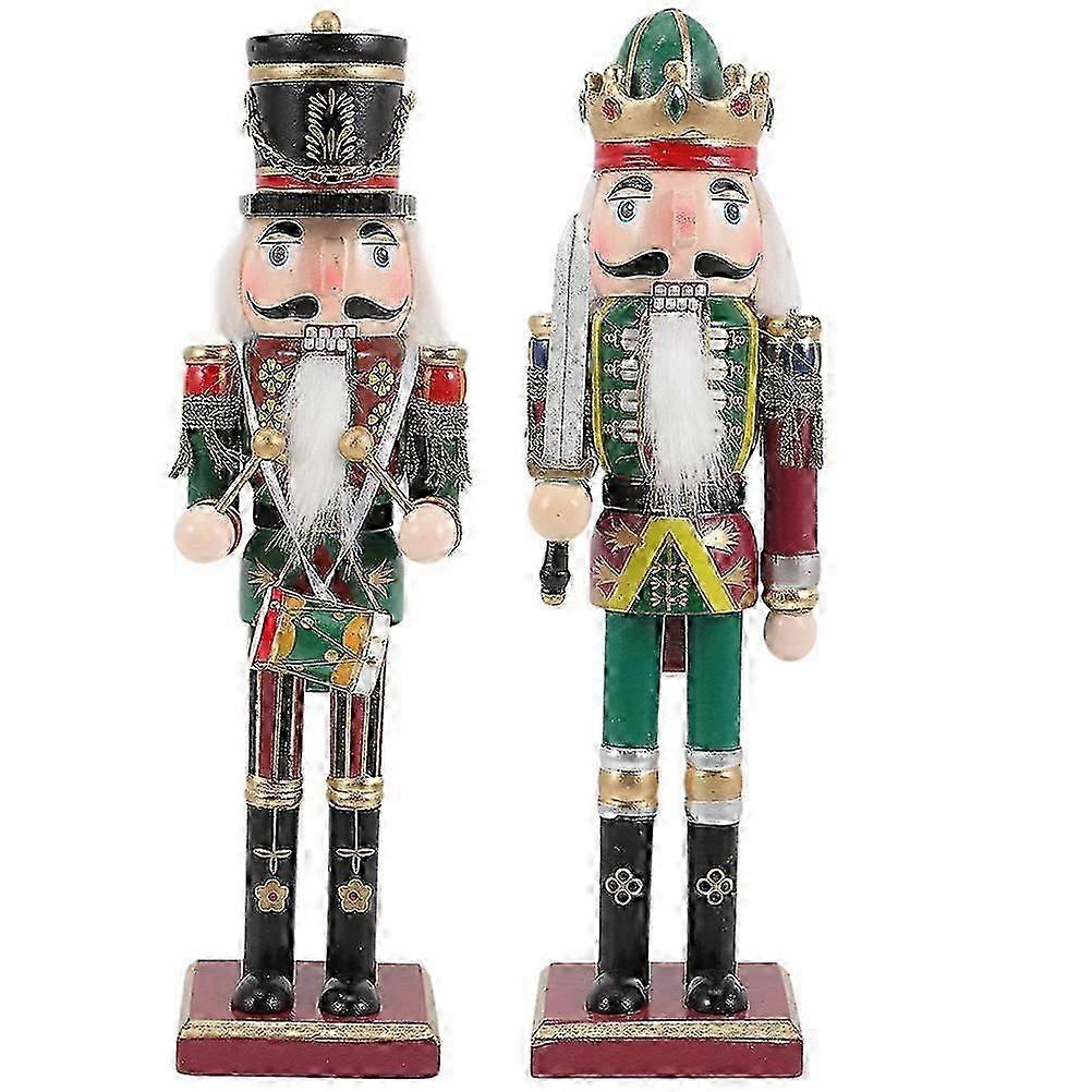 2pcs Nutcracker Desktop Decoration Xmas Nutcracker Pendant Nutcracker Wood Crafts