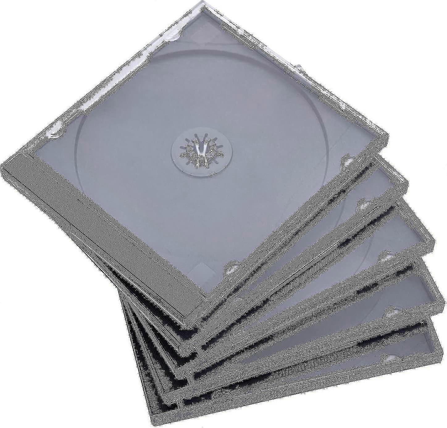 25 Pack Standard Single Clear Cd Case With Assembled Black Tray