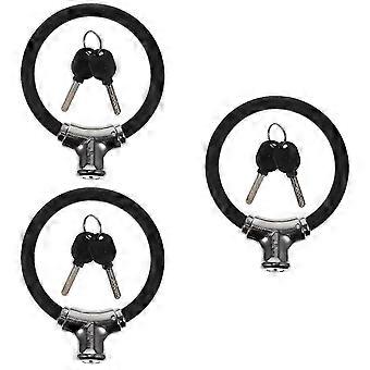Black Bike Chain Lock Durable Bike Safety Lock for 3Sets Cycling