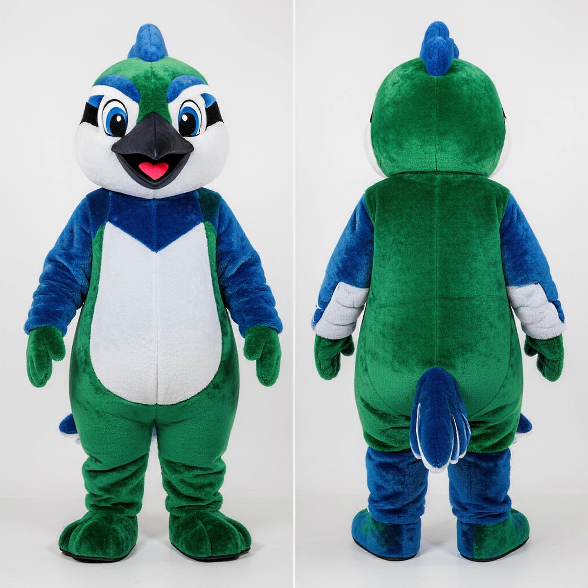 MASTICOT Forest Green Expressive Blue Jay Mascot