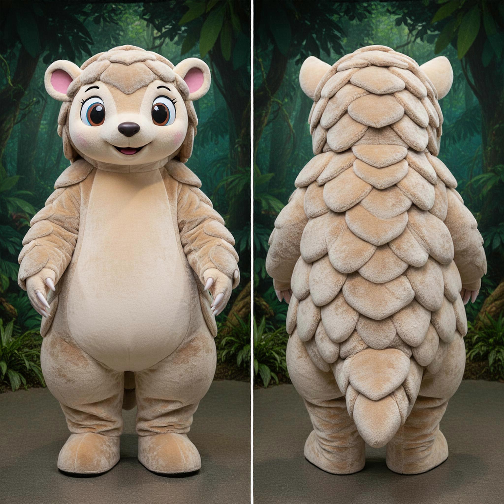 MASTICOT Beige Rounded Contours Pangolin Mascot