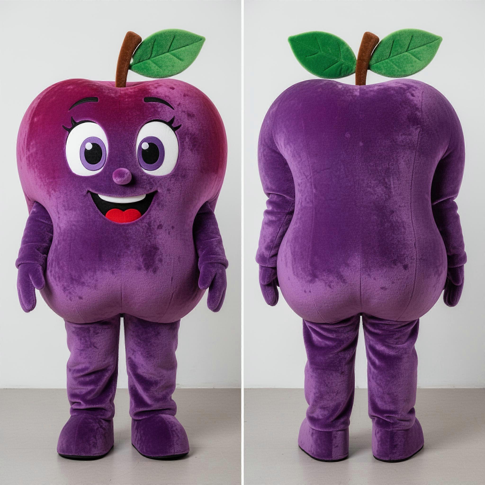 MASTICOT Velvety Purple Rounded Apple Mascot