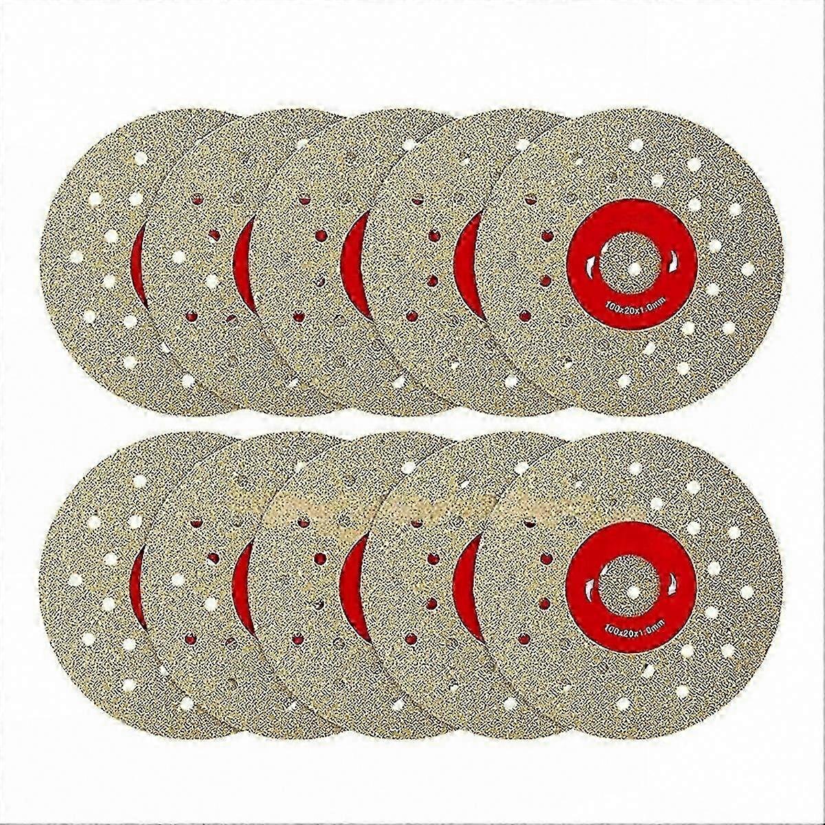 Diamond Cutting Discs 4-Inch, 10-Pack for Angle Grinders