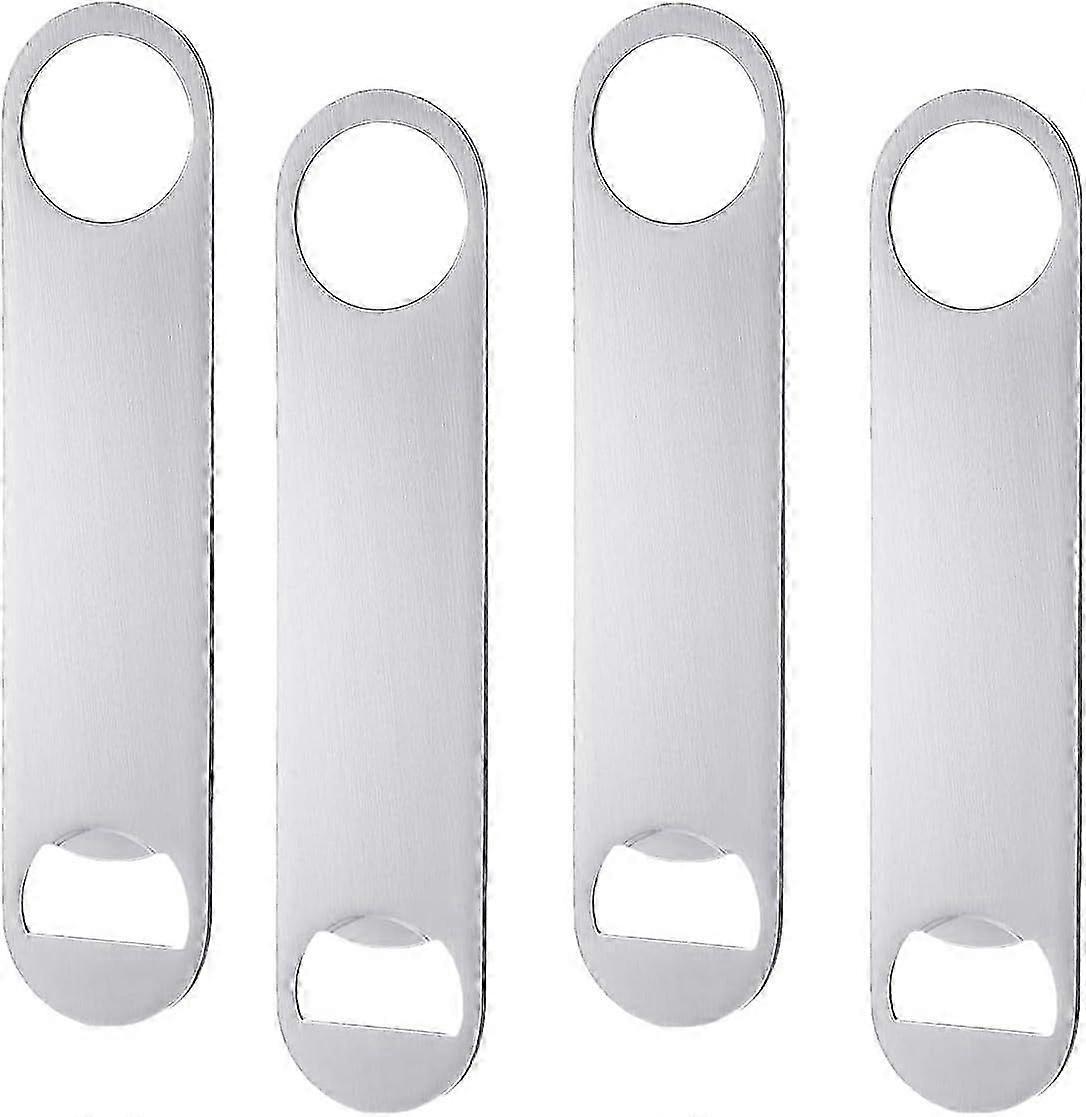 Beer Bottle Openers 4 Pack, Flat Bar Key for Bartender, Simple and Effective