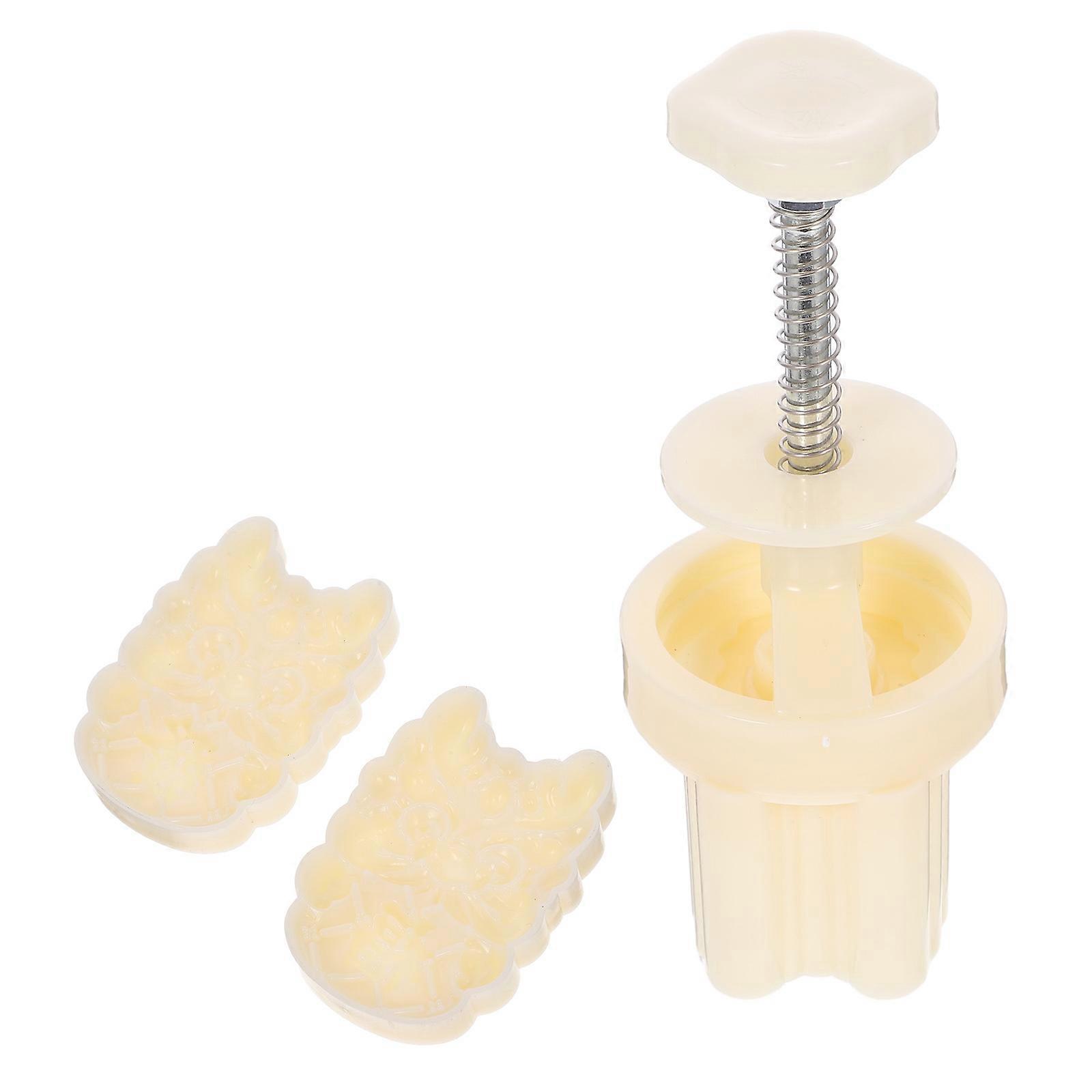 Moon Cake Mold Dragon Shape for DIY Use 5Sets White ABS Material