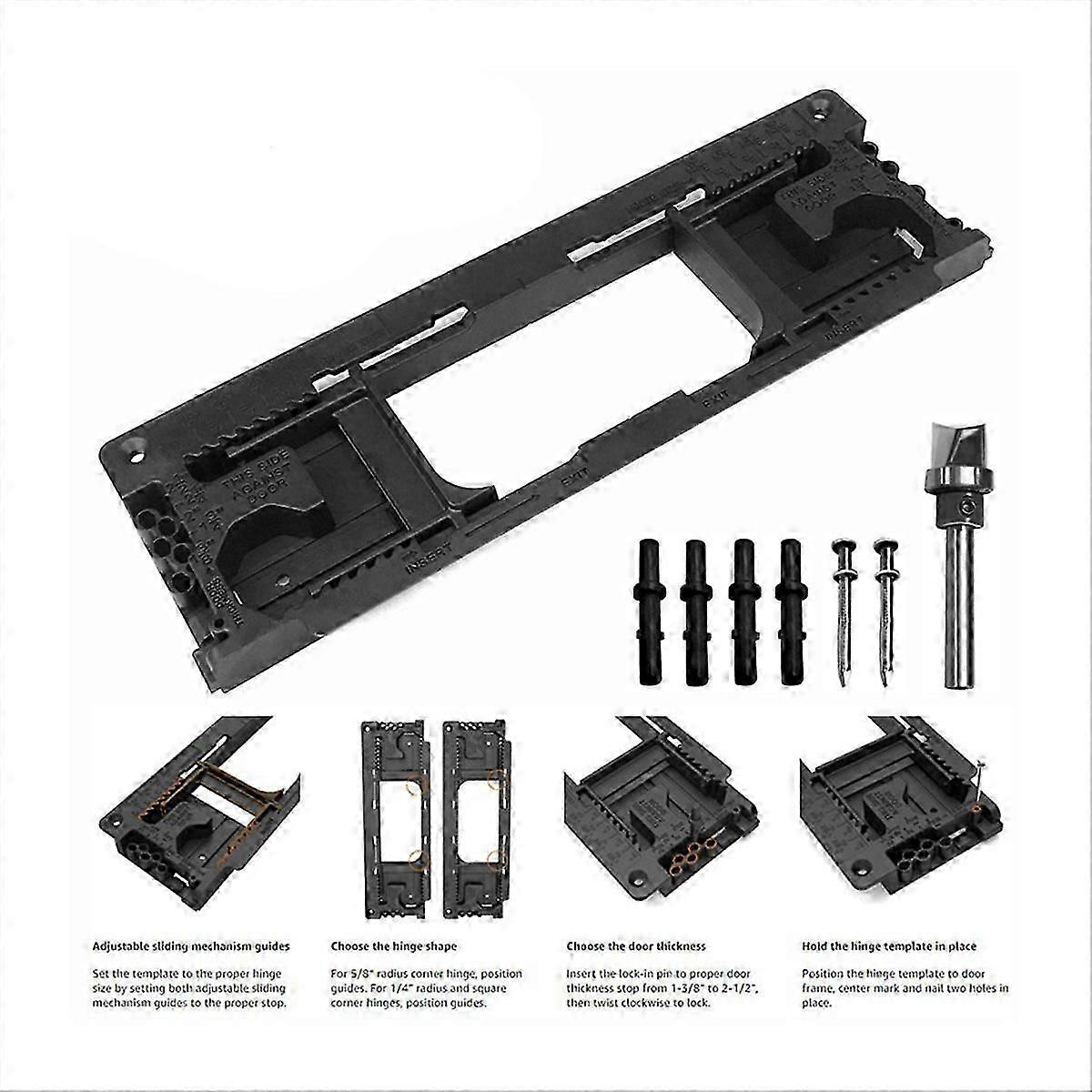 Door Hinge Jig, Door Hinge Template with 8 Hinge Sizes