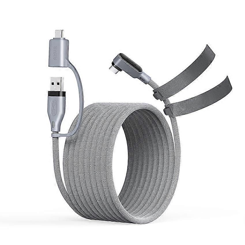 Gray 5M VR Streaming Cable High-Speed USB Link for Quest 3 / Pico 4 