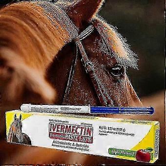 Crema vermifuga per cavalli al gusto di mela, formula delicata e non irritante per la cura della salute equina.