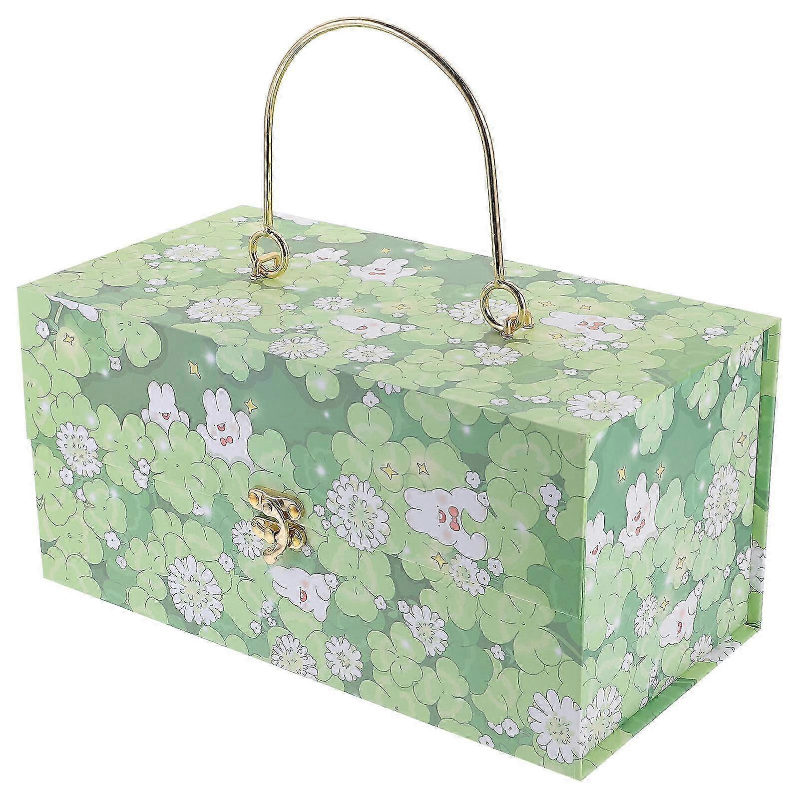 Storage Gift Case with Handle Decorative Suitcase Box