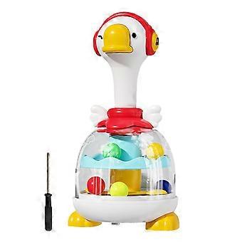 Interactive Duck Spinner Toy with Sound and Light Effects and Jumping Rebound Action for Kids
