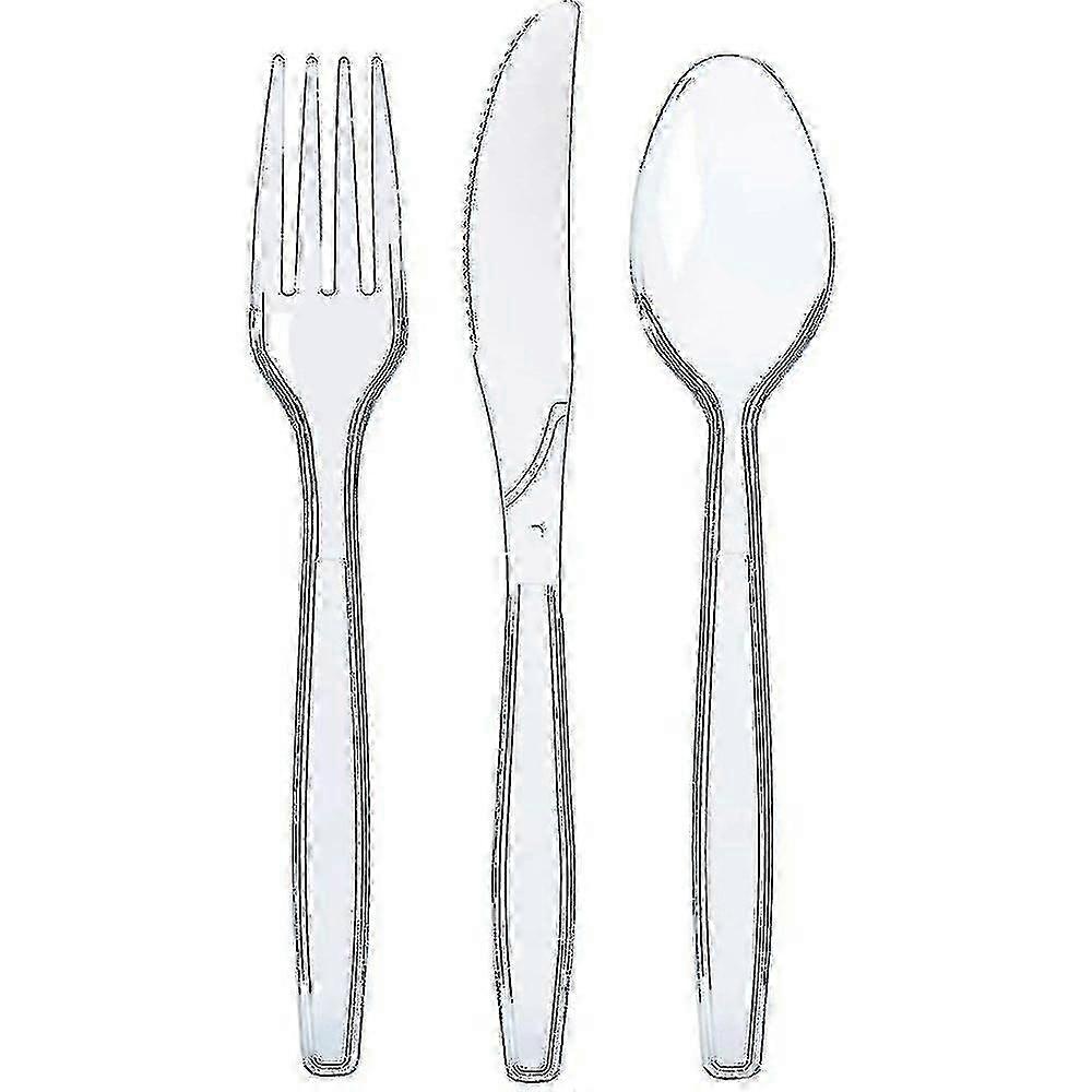 Heavy Duty Clear Plastic Flatware Set