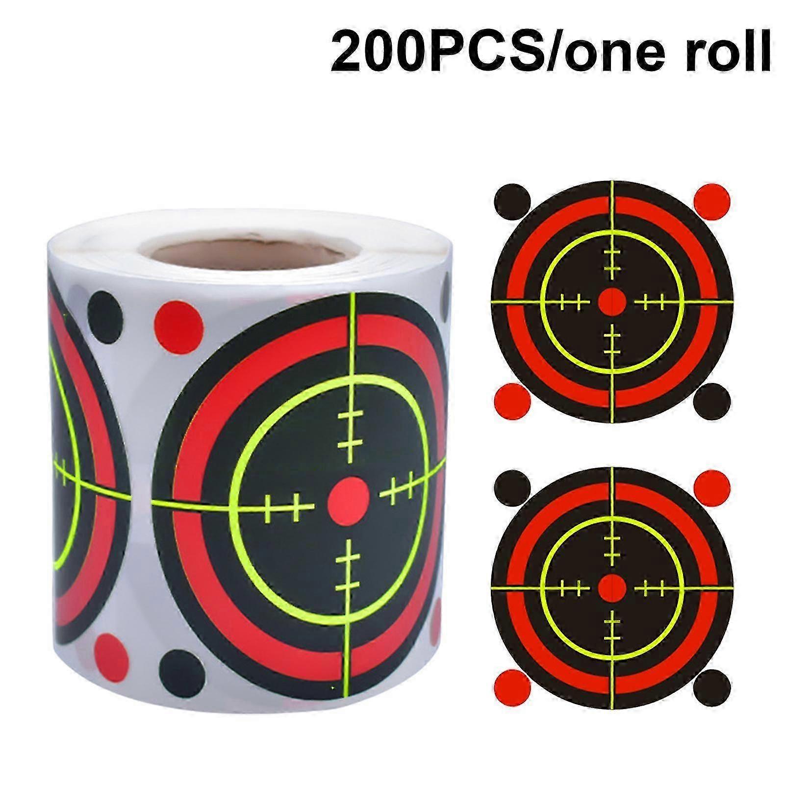 200pc Fluorescent Range Target Stickers