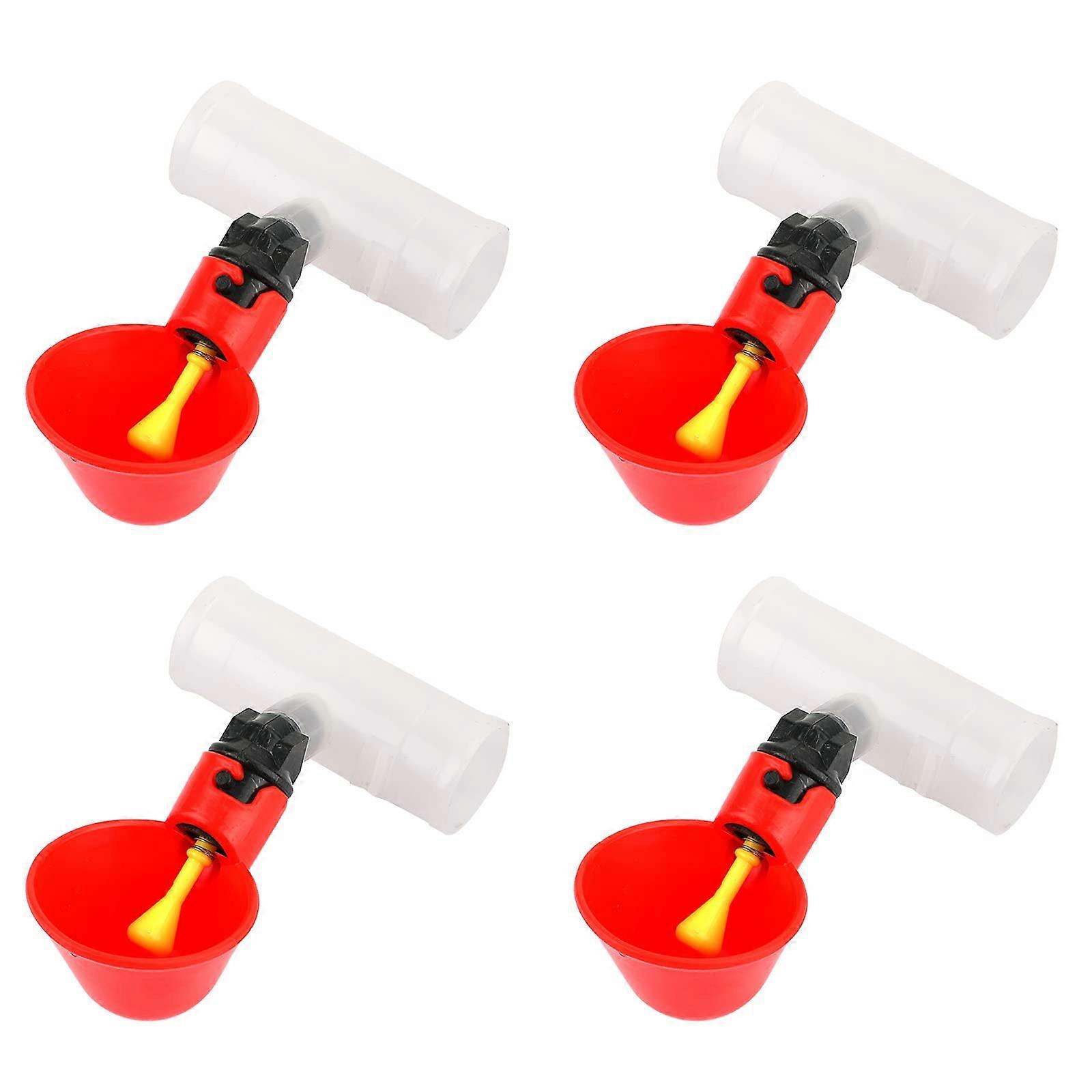 4 Pack Automatic Chicken Waterer Cups, Poultry Drinking Cups, Easy Coop Installation