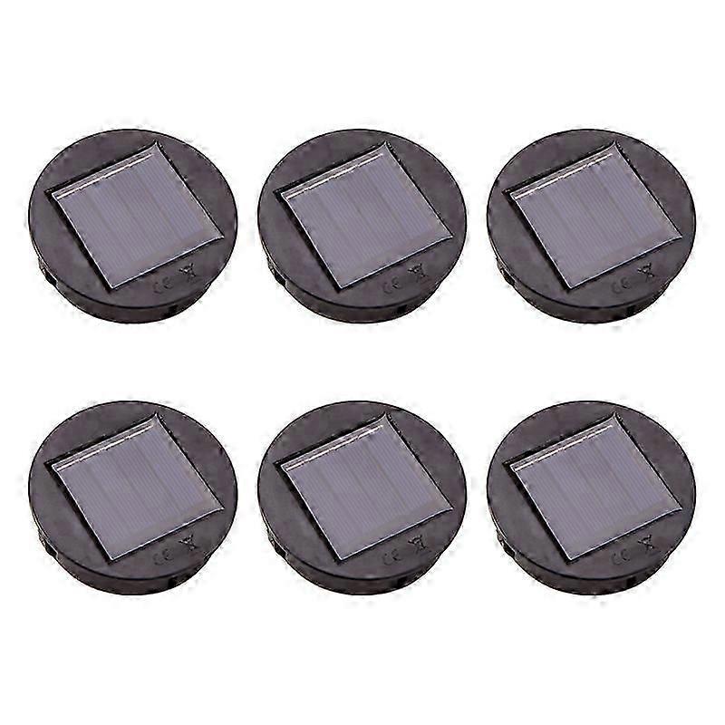 6 Pack Round Solar Powered Replacement LED Lights for Garden