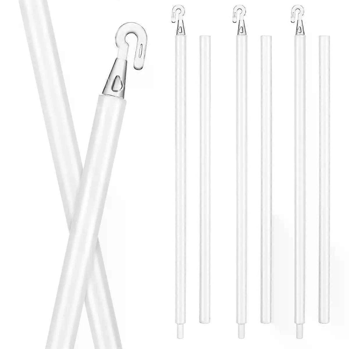 3 Piece Window Blind Stick Replacement with Hook, PP White
