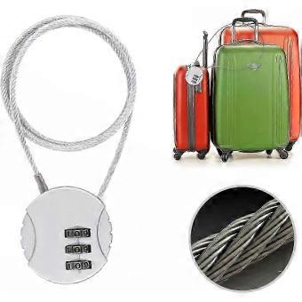 Bicycle & Luggage Cable Lock, Wire Rope Padlock for Helmet, Silver, 1 Piece (2025)