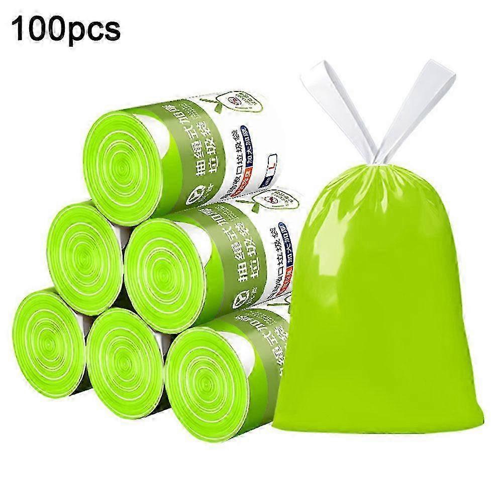 Leak-Resistant Drawstring Trash Bags 100 Pcs