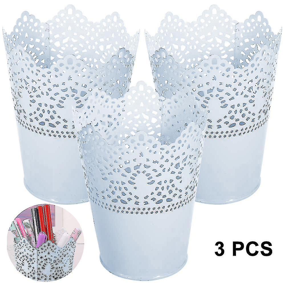 Make-up-Pinselhalter mit 3 Fächern, Make-up-Pinselhalter-Becher, transparent