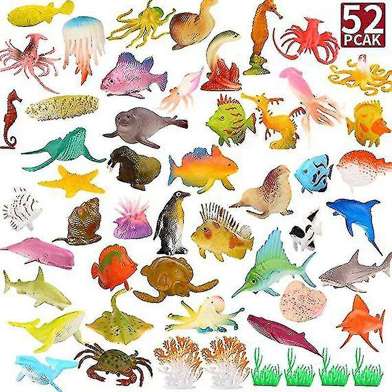 52x פלסטיק בעלי חיים ימיים יצורים ים מודל צעצועים