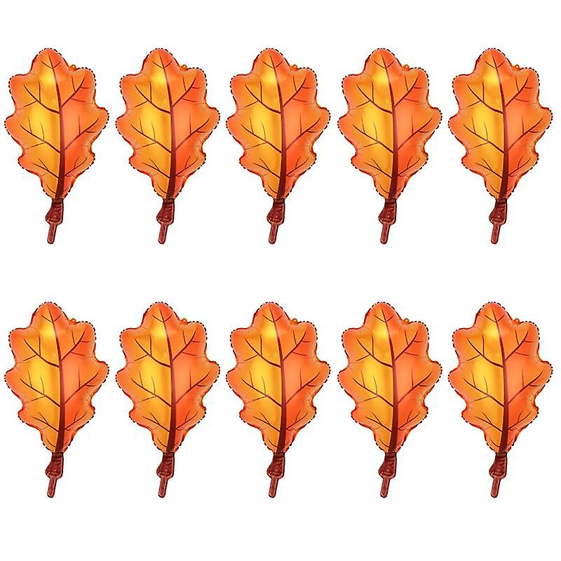 10 Pcs Maple Leaves Balloons Thanksgiving Foil Balloons for Birthday Party and Autumn Decorations O