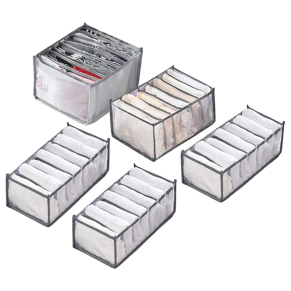 Wardrobe Clothes Organizer(5 PCS)- Foldable Storage Drawer Divider Boxes for Clothes Portable Close