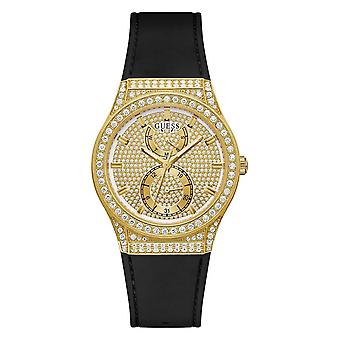 Guess Uhren Damen Prinzessin Weibliche analoge Quarzuhr mit Rindsleder Armband GW0439L2
