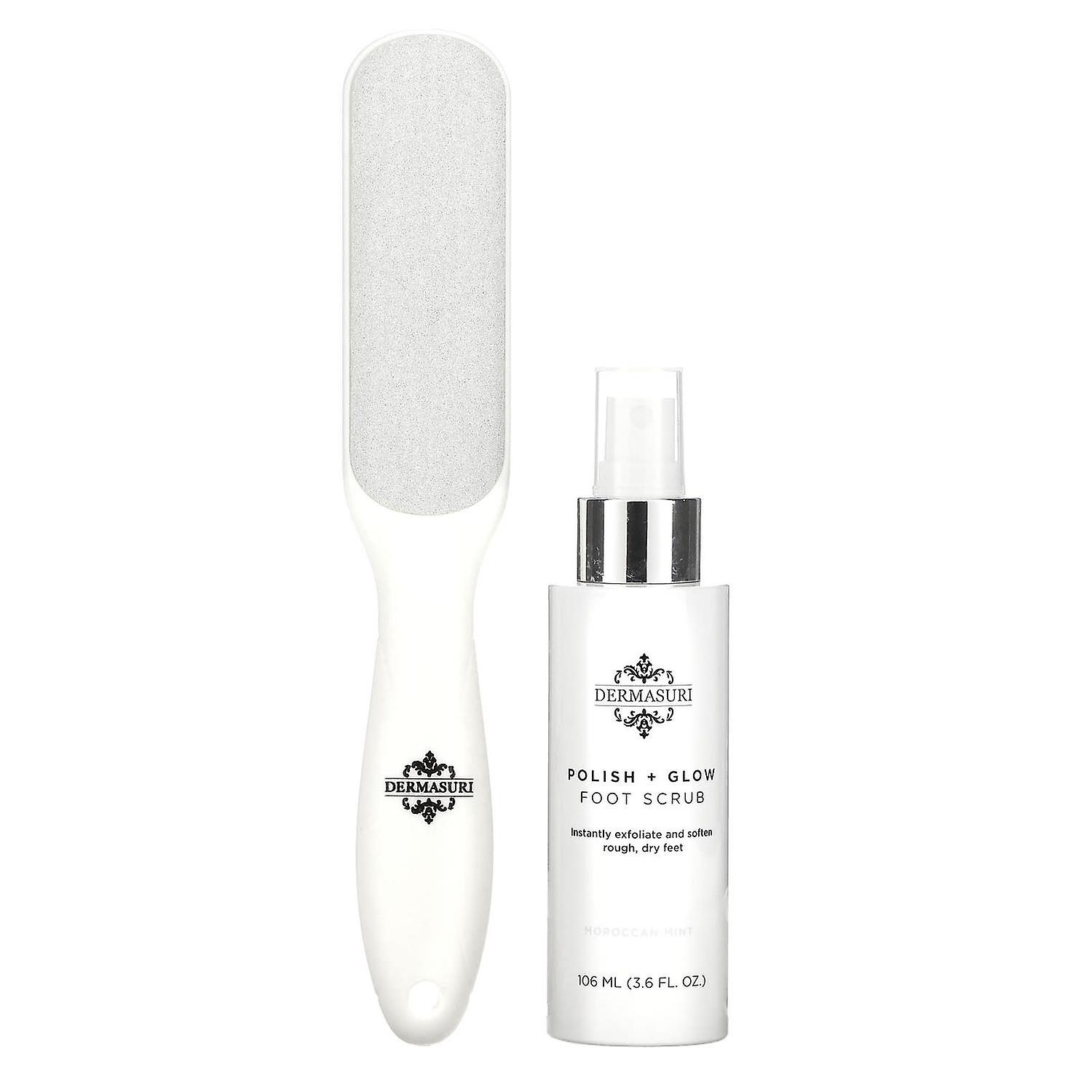Dermasuri, Callus Remover Foot Scrub and File Set, 1 Set