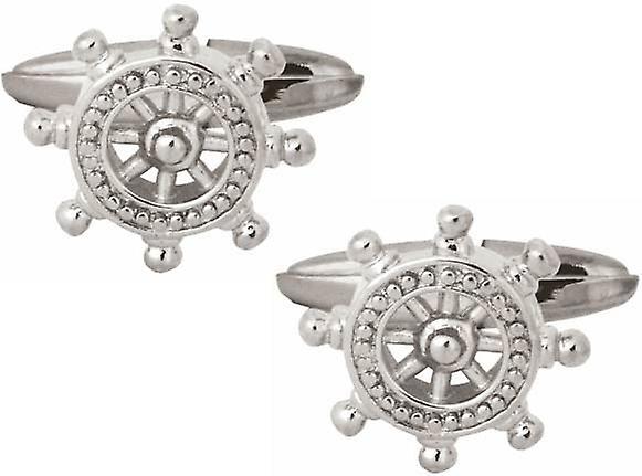 David Van Hagen Ships Wheel Cufflinks - Silver