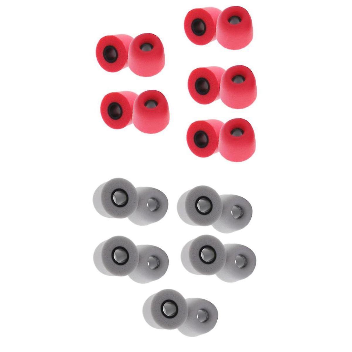 20 Pieces Noise Reduction Memory Foam Earbud Tips 4.9mm Medium Gray red