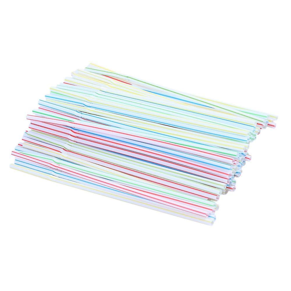 100pcs Disposable Flexible Straws Plastic Drinking Supplies