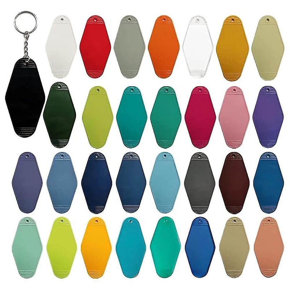 32 Pcs Motel Keychain Blanks, Vintage Keychains, Chain Keychains