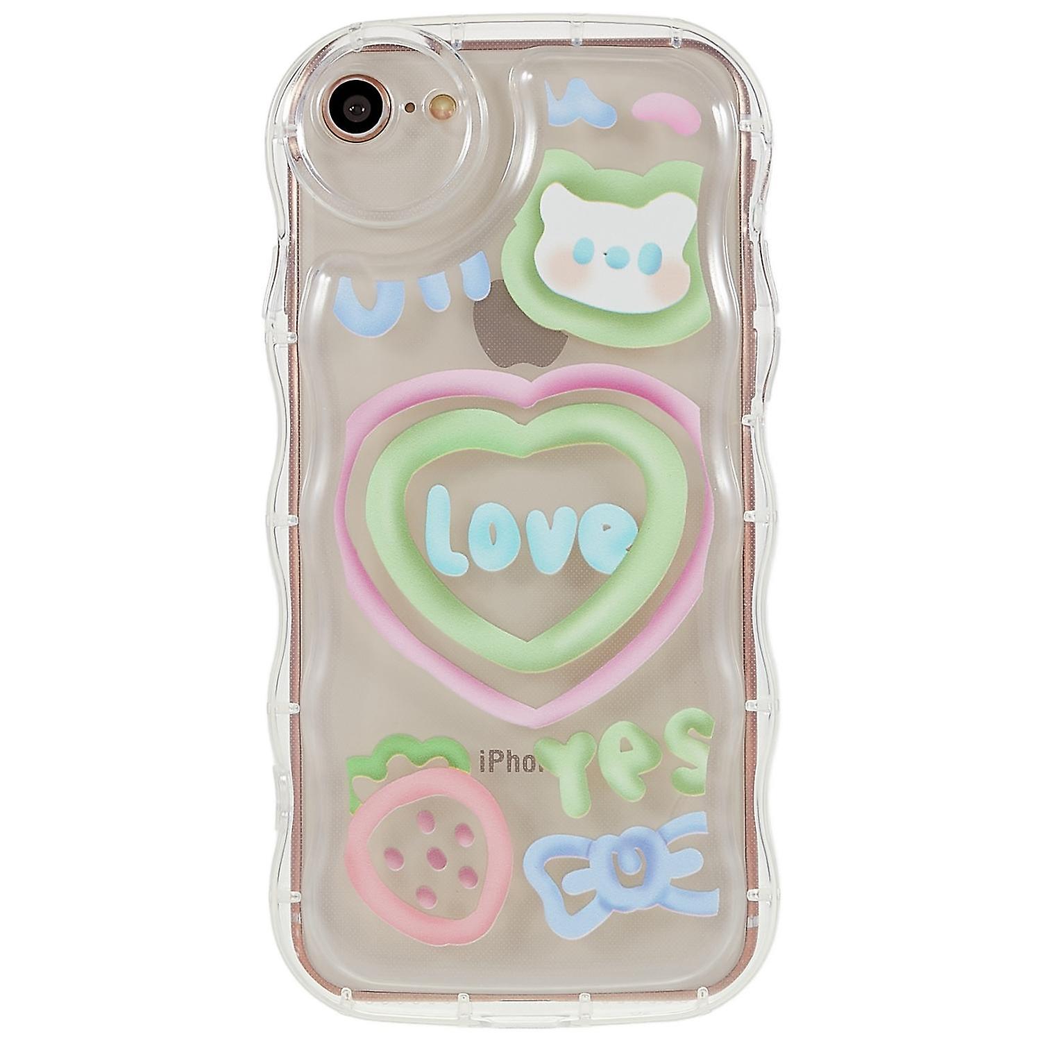 For iPhone 7/8 4.7 inch/SE (2020)/SE (2020) Pattern Printed Soft Cover Case-Strawberry/Heart