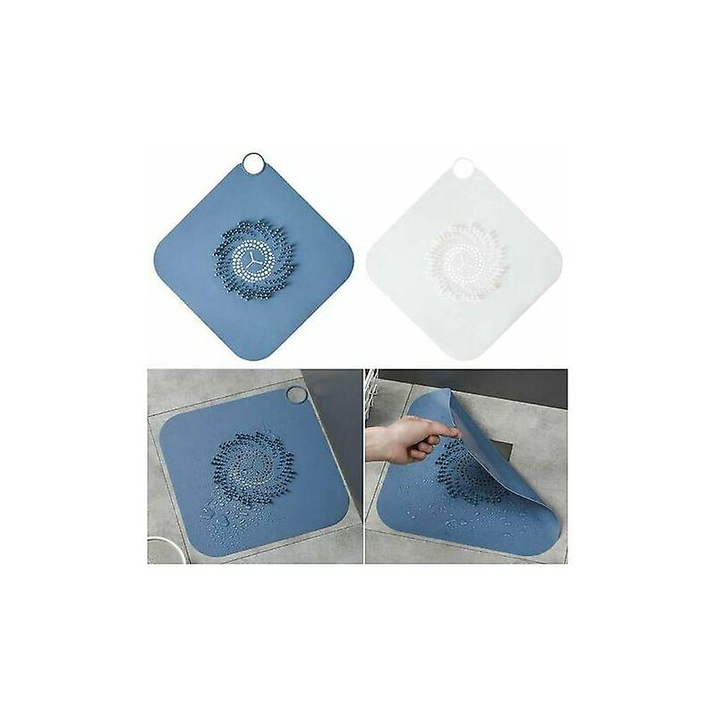 Shower Drain Filter, 2 Pieces Silicone Drain Shower Hair Strainer, Shower Drain Cover Very Easy to Install and Clean Bathroom Drain
