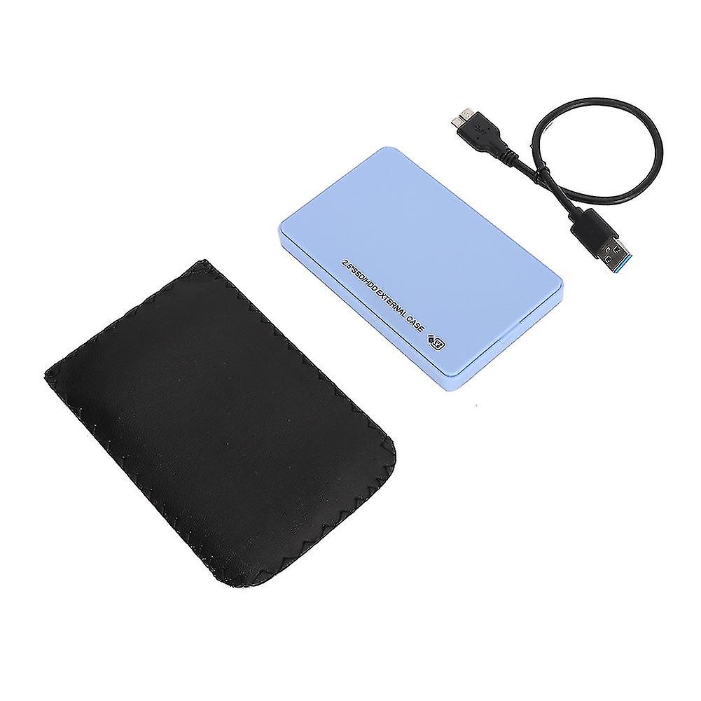 USB 3.0 to SATA 2.5" 7mm 9.5mm HDD SSD External Hard Drive Enclosure Tool-Free Blue (Hard Drive Not Included)