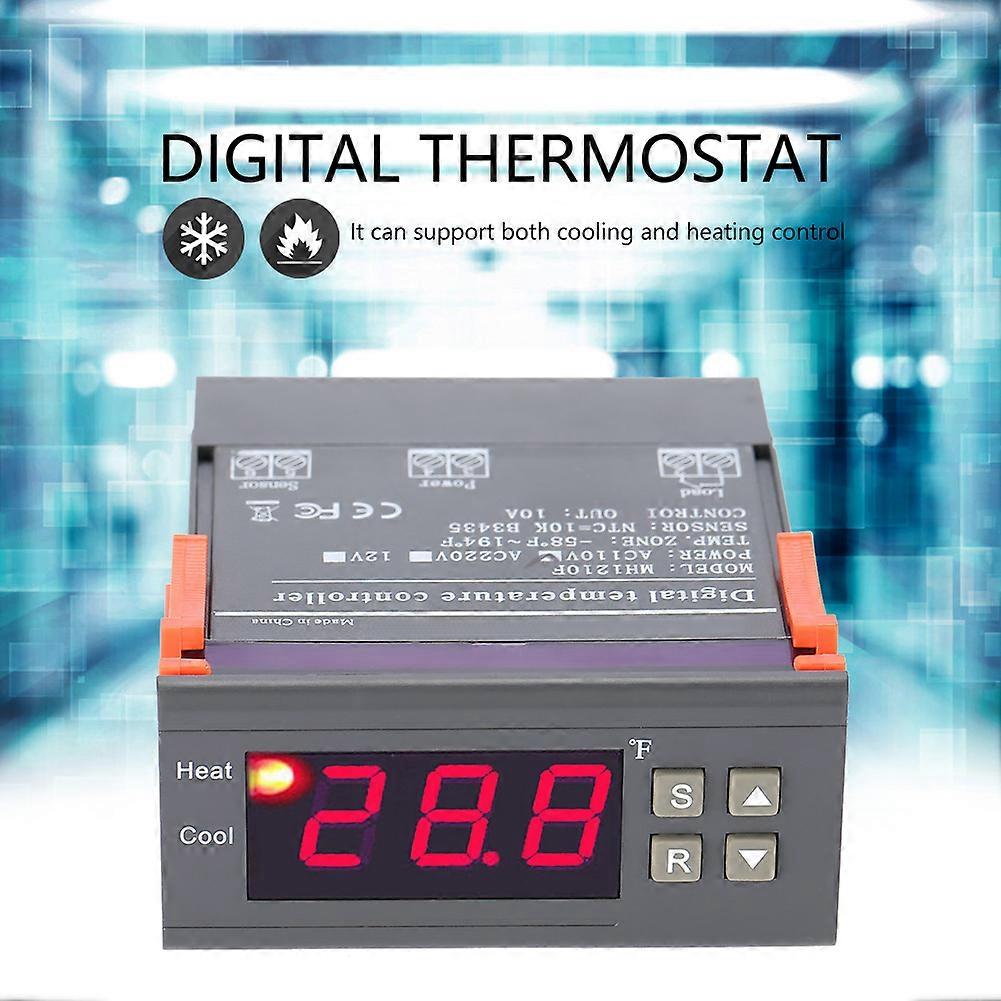 MH1210F Digital Temperature Control Controller Thermostat -58~194℉ Fahrenheit Sensor AC110V