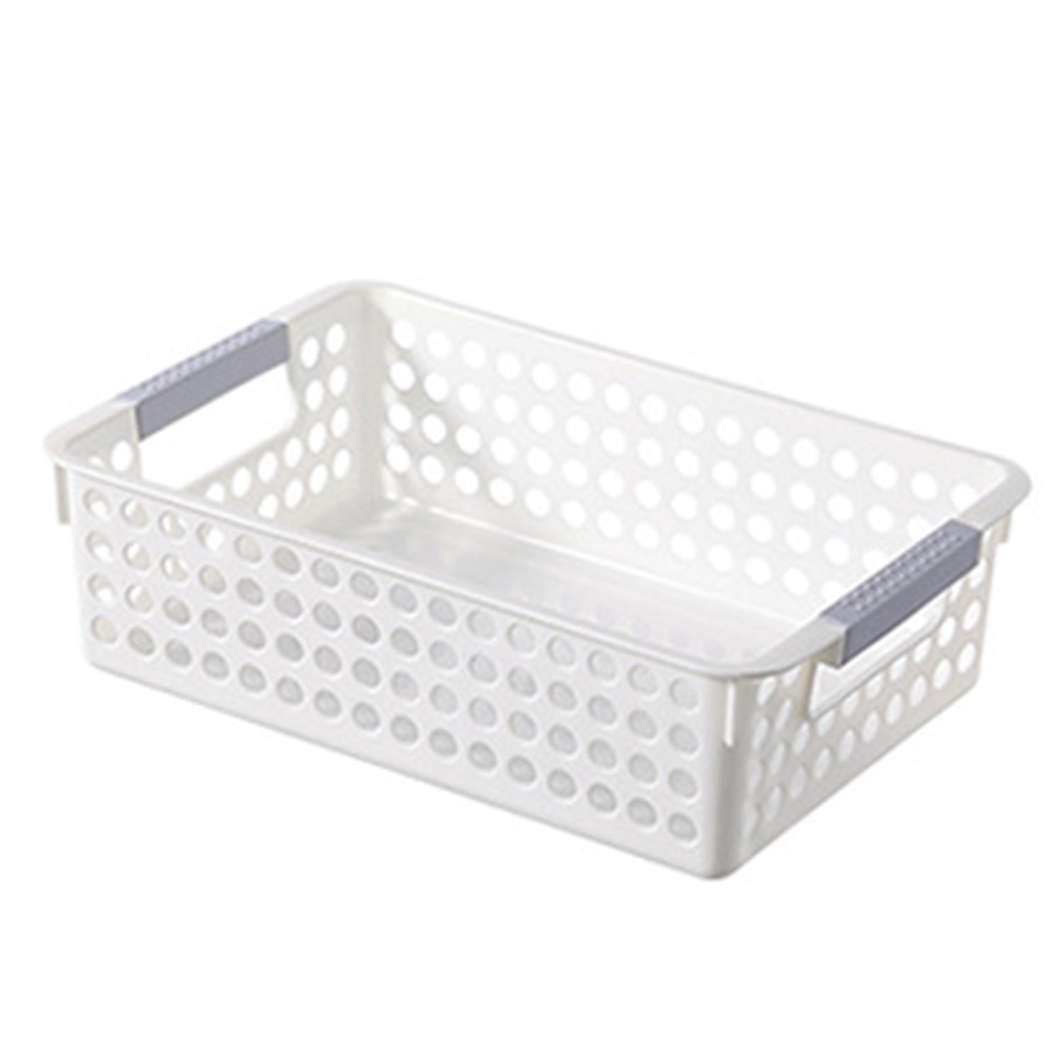 Storage Basket with Handle Dirt-proof PP Simple Appearance Sundries Storage Box Kitchen Supplies