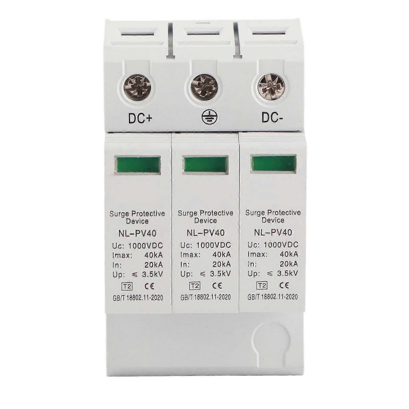 Risegun House Protector Protective Device 20-40KA 3P 1000V Photovoltaic PV Voltage defence Arrester Protector