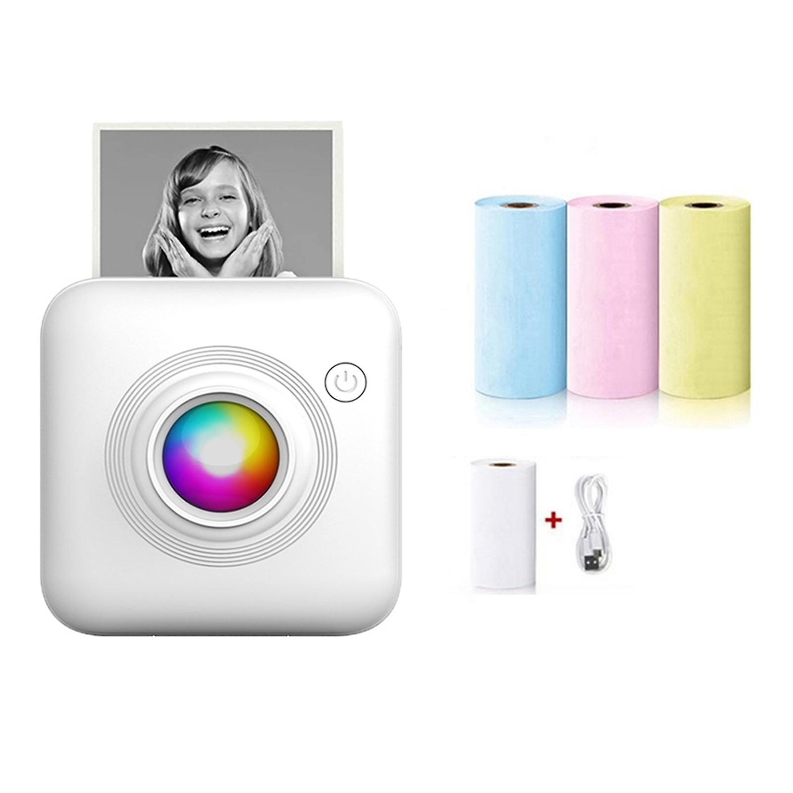 Bluetooth-Compatible Smart Pocket Inkless Printer Rechargeable Compact Mobile Printer for Home School
