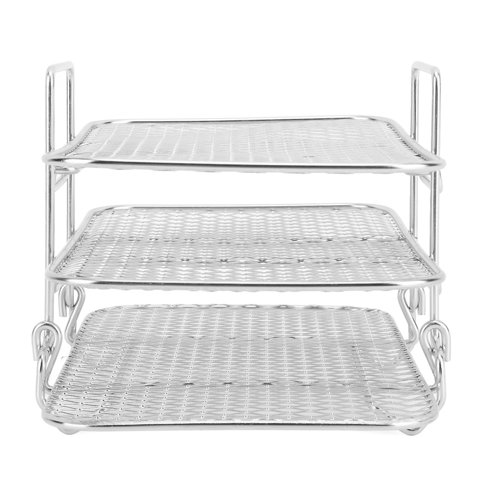 3 Layer Fryer Rack Stainless Steel Stackable Grill Rack 3 Tier Baking Rack for Household Use 