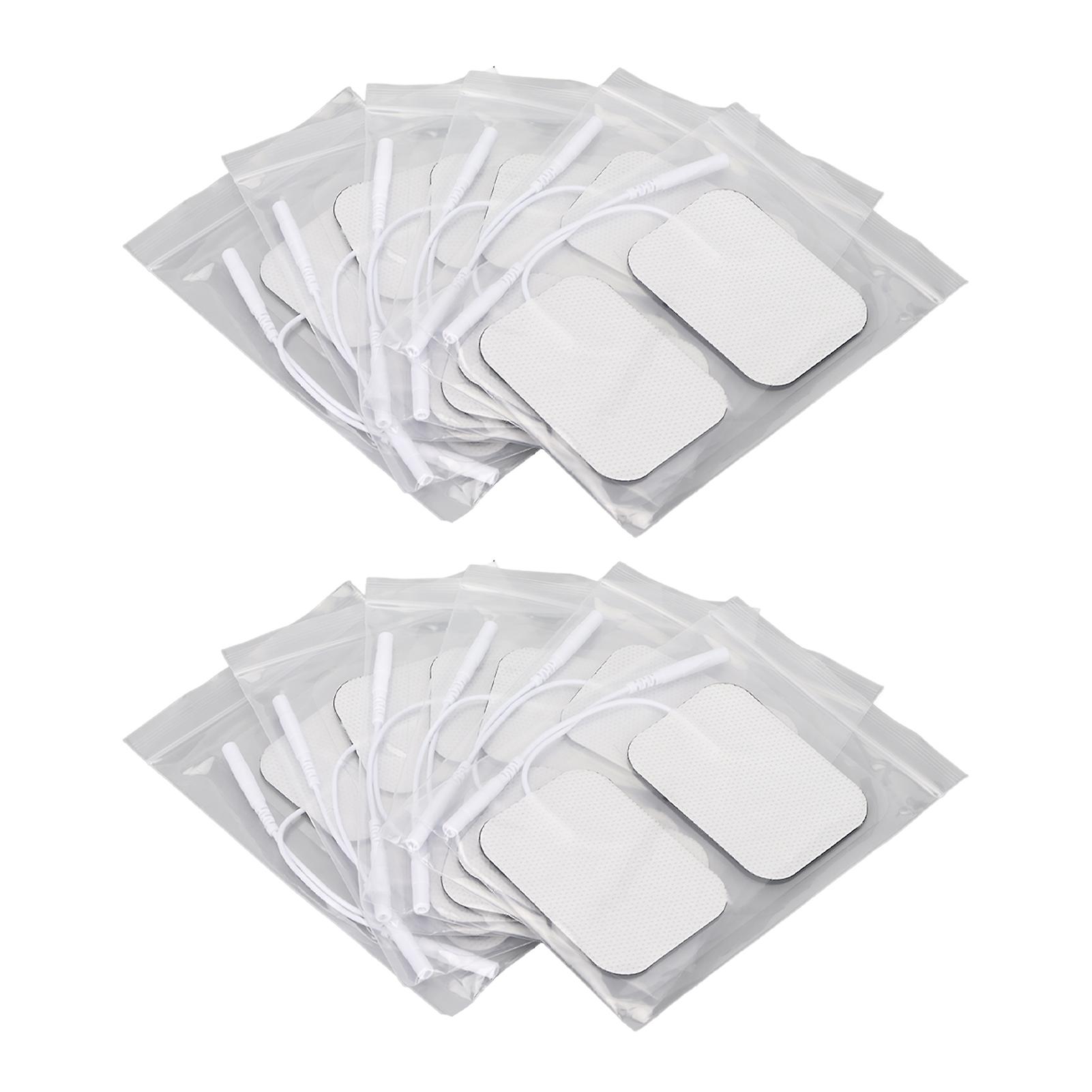 12pcs Rectangular Electrode Pad Self Adhesive Electrode Patch Replacement Accessory for TENS Machine 2mm